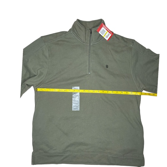 nwt izod luxury sport military green quarter zip up sweater - Picture 2 of 4